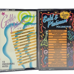 Fitas cassete música vtg conjunto lote misto 2 vintage columbia house ouro platina volume seis cinco sucessos