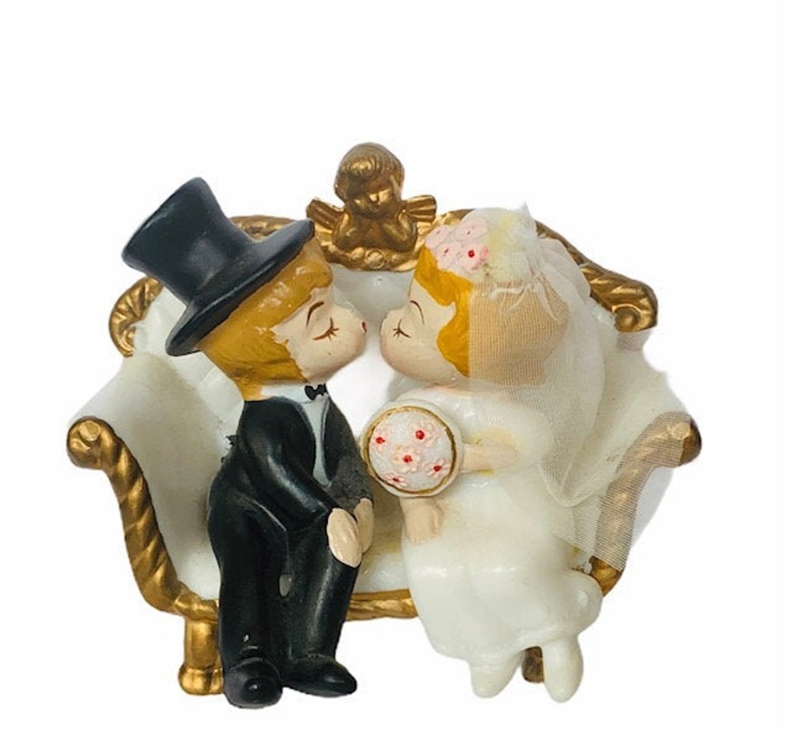 WILTON CAKE TOPPER 1970 wedding couple bride groom bakelite Etsy