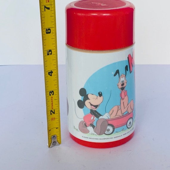 Vintage mickey mouse lunch box store with thermos
