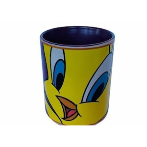 Taza de Tweety Bird vintage Looney Tunes Gibson Warner cara de cabeza 1998 Bugs Bunny