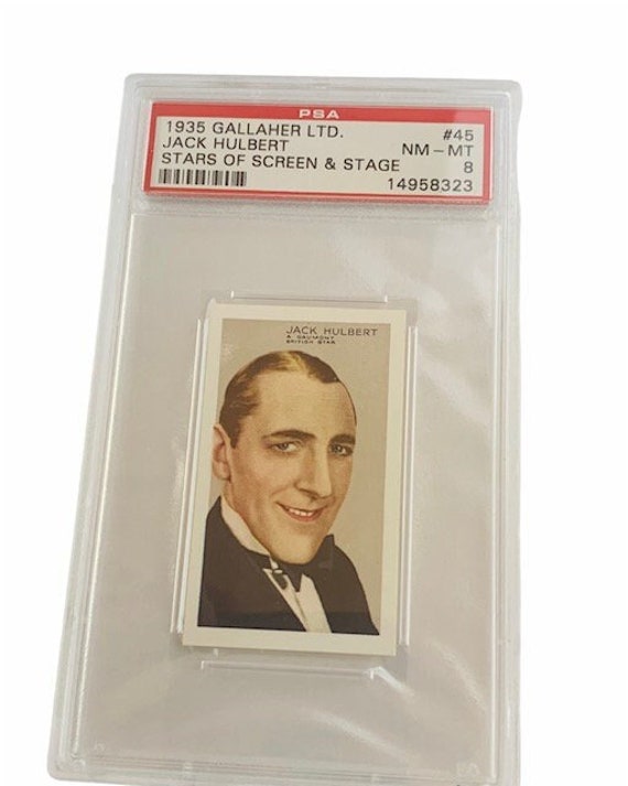 gallaher ltd cigarette cards Gallaher LTD Cigarettes Tobacco Trading Card Graded PSA 8 MINT 1935  Portraits Famous Movie Stars Film Episodes #45 Jack Hulbert Ghost Train