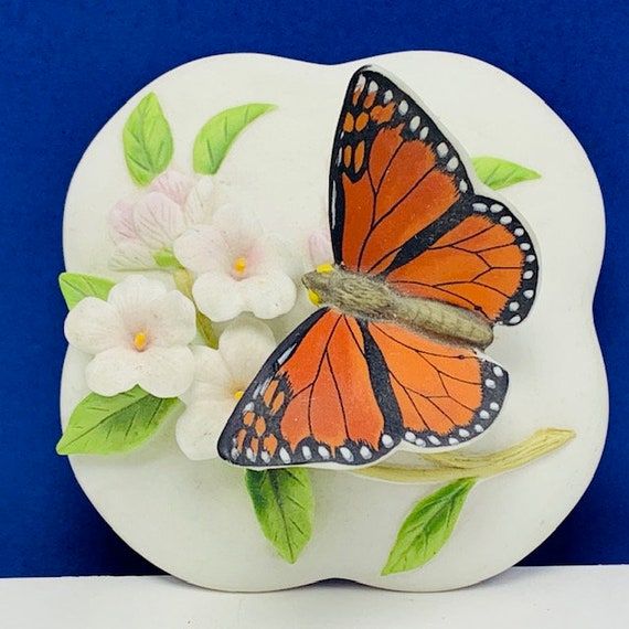 OTAGIRI JEWELRY BOX Japan porcelain tiger butterf… - image 5