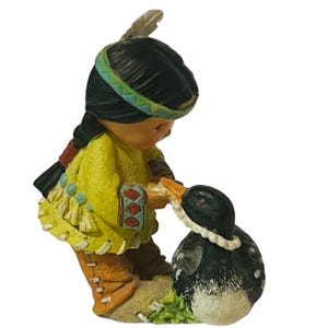 Friends of the Feather Enesco Native Figurine Karen Hahn Miniature Pearls Duck