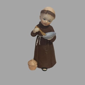 Vintage Monk Friar Figurine Bible Church Bedford National Potteries Japan Ohio