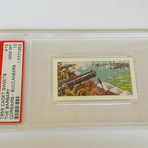 Buccaneers Pirates Raiders Sammelkarte 1960 Cadet Sweets England Buckinghamshire bestimmt slough Graded Mint PSA 10 Die Barbary Cannon Ships