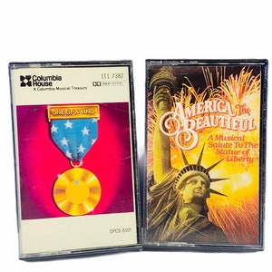 Cassette tapes music song album hit vtg set vintage pop rock roll classical jazz lot 2 america beautiful statue liberty columbia house kind
