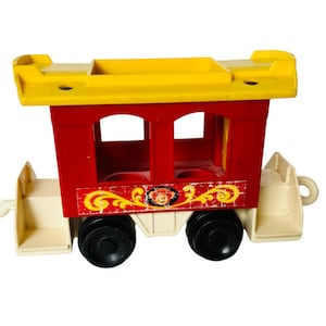 Fisher Price Circus Train Little People vtg 1960s antique toy figure Monkey 991