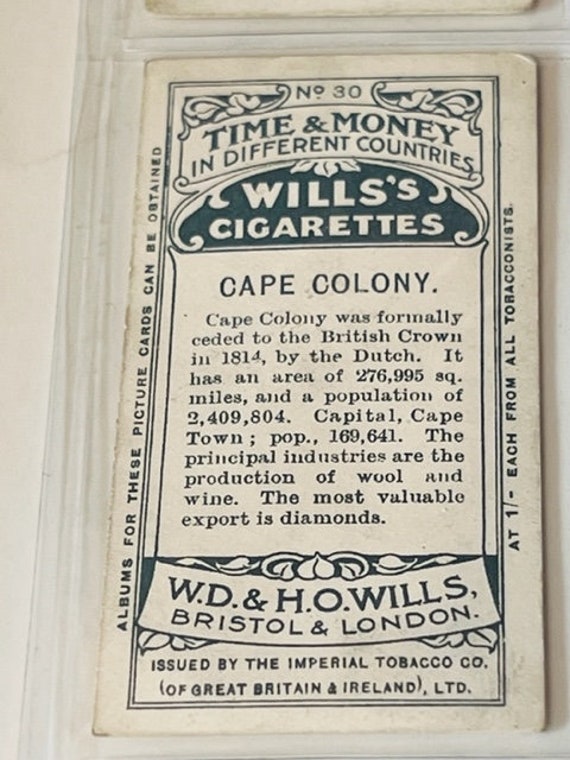 wills cigarette cards most valuable Buy Wills Time Money Cigarette Tobacco Trading Card 1908 WD Bristol HO Cape  Town Vtg Online in India