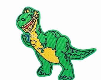TOY STORY PATCH vintage Walt Disney collectible apparel emblem souvenir sew on jacket Buzz Lightyear Woody T Rex green dinosaur