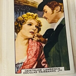 Gallaher Tobacco Card Film Partner Estrella de cine Gertrude Lawrence Douglas Fairbank