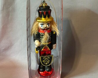 Vintage Nussknacker Glas Ornament Figur Jinges Joy Fuß Schild radko Geschenk