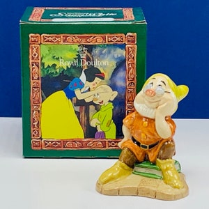 ROYAL DOULTON DISNEY klassiekers Sneeuwwitje zeven 7 dwergen dwergen vintage porseleinen beeldje sculptuur originele doos Engeland standbeeld Doc sw10