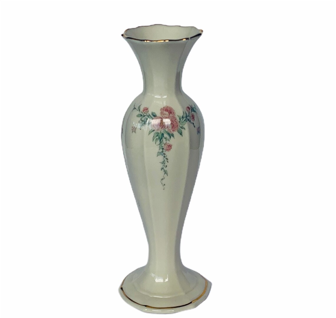 LENOX 24K GOLD Vase vintage porcelain glass collectible floral Etsy