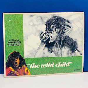 LOBBY CARD POSTER vintage 1970 Kino Theater Erinnerungsstücke 14X11 wall art paper ephemera mcm Wild Child Francois Truffaut 8 AC1