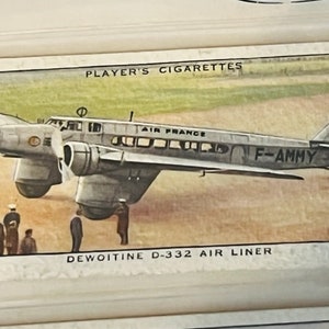 Airplane Tobacco Trading Card John Player Sons Aeroplane Dewoitine Air Liner Jet