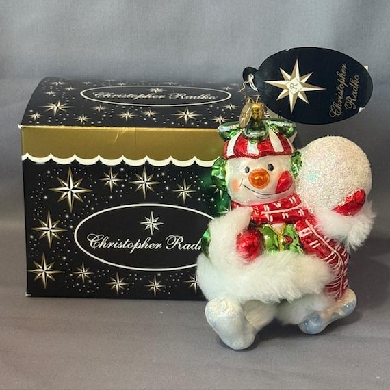 Vintage Christopher Radko Glass Christmas Ornament Box Sno Pitch
