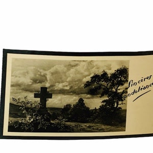 HOLY PRAYER CARD vintage Catholique Christian Jésus Christ Dieu Marie papier antique éphémère église cadeau décor 1932 condoléances funéraires sincères