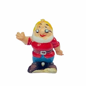 LOUIS MARX DISNEYKINS 1960s vintage walt disney tinykins miniature plastic figure toy collectible Snow White seven 7 dwarfs Doc