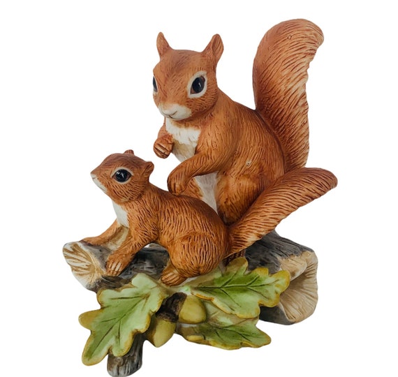 Squirrel Figurine Homco Masterpiece Porcelain Home Interior | Etsy