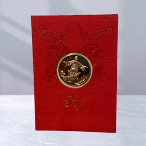 Moneda de oro de Franklin Mint, tarjeta navideña, vacaciones, vintage, década de 1970, medalla, alegría, Jesús, María