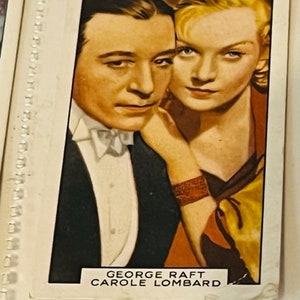 Gallaher Tobacco Card Partner Estrella de cine 1935 George Raft Carole Lombard trading