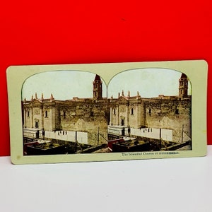 STÉRÉOVIEW sépia photographie photo antique americana Vintage VTG USA éphémères nous fait 1896 église de Jésus Christ de l’Annonciation