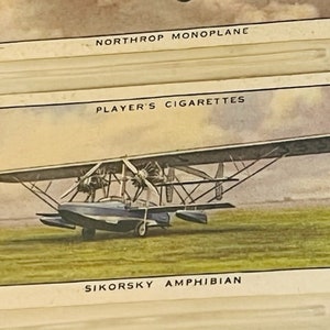 Airplane Tobacco Trading Card John Player Sons Aeroplane Sikorsky Amphibian Jet