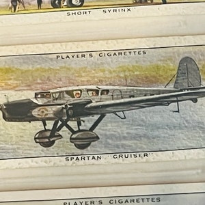 Airplane Tobacco Trading Card John Player Sons Aeroplane Spartan Cruiser civil