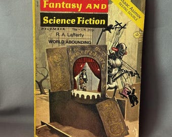 Vintage sciencefiction fantasy paperback boek tijdschrift Sci Fi Space 1957 marionet