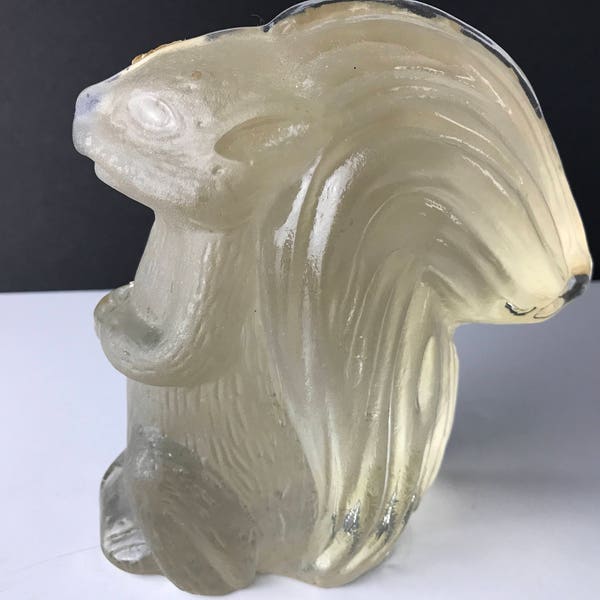 Glass Figurines Animals Squirrel Paperweight Bookend Frosted Glass