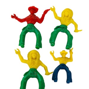Plastica Cowboy Western Indiano Nativo Giocattolo Figura marx mpc hong kong LOT 2 colori
