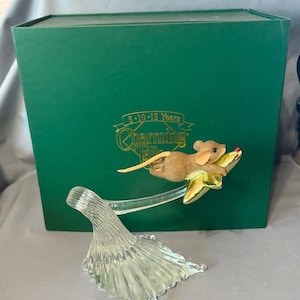 Vintage Charming Tails Figurine Mouse Fitz Floyd Christmas Make Wish Never Let Go Award