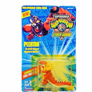 SAMURAI SYBER SQUAD 1994 Playmates brinquedos figura de ação robô super-humano anime vintage Moc selado vtg Plexton dragão vermelho BMC2
