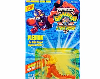 SAMURAI SYBER SQUAD 1994 Playmates juguetes figura de acción robot sobrehumano anime vintage Moc sellado vtg Plexton dragón rojo BMC2
