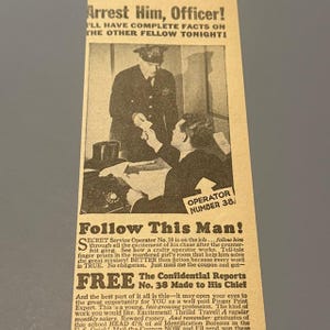 Vintage Print Ad 1939 Advertising 9.5X3 Science Fiction Officer Arrest Brace NYC