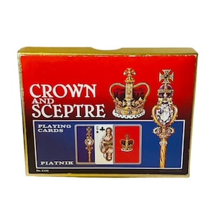 Casino Playing Cards vtg set Poker Piatnik Crown Septre Angleterre Henry VIII King