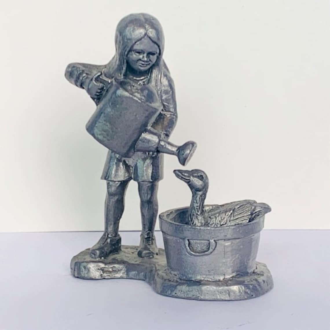 Michael Ricker Pewter Figurine Vtg Signed Sculpture Metal Etsy UK