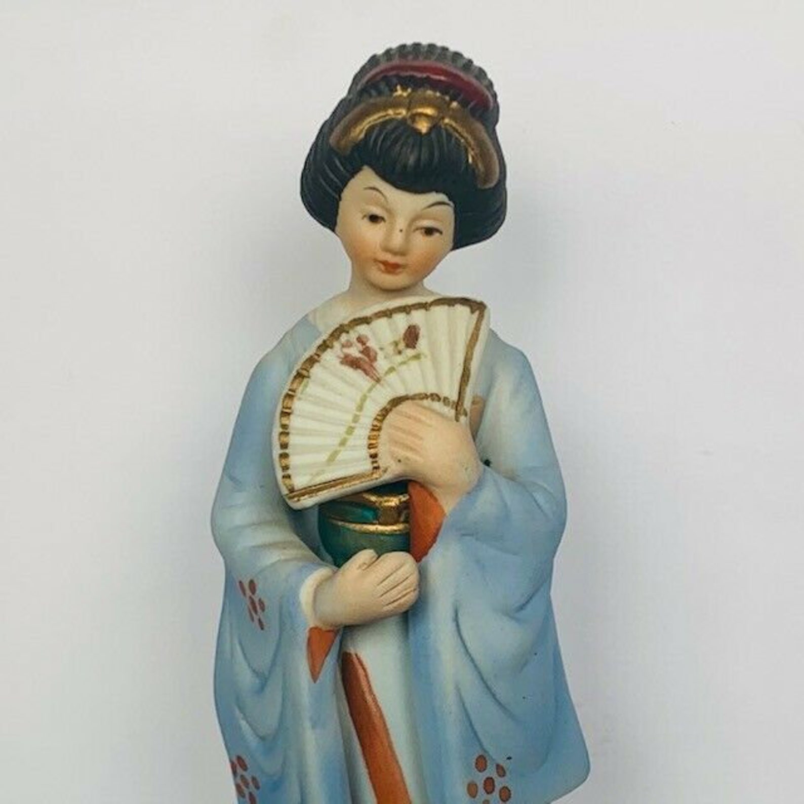 Geisha Figurine Vtg Ceramic Statue Sculpture Japan Dancer Etsy