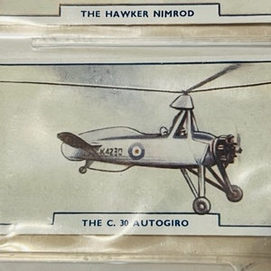 Airplane Tobacco Trading Card Godfrey Phillips Aircraft C30 Autogiro jet plane