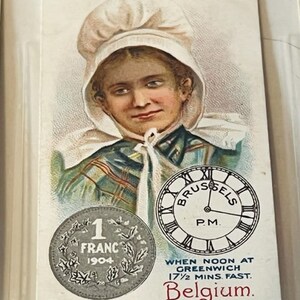 Wills Time Money Cigarette Tobacco Trading Card 1908 WD Bristol HO Franco belga Bruxelles