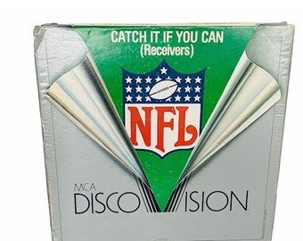 LASER DISC VINTAGE Movie laserdiscs electronic 12 inch 12" original case sleeve Nfl football sports discovision mca Catch it if you can wr