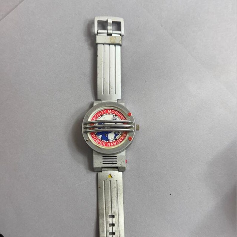 Power Rangers Original Watch Vintage Power Rangers Watch Wristwatch Saban 1992 Mighty Morphin Silver ...