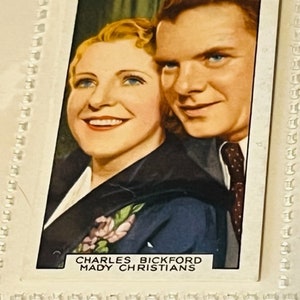 Gallaher Tobacco Card Film Partner Estrella de cine Charles Bickford Mady Christians