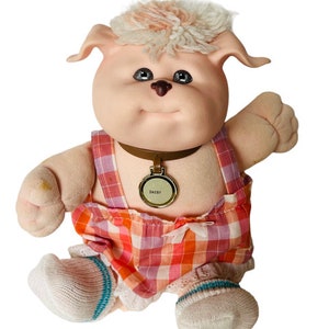 Koosas Cabbage Patch Kids Vtg 1983 Xavier Roberts plush Daisy dog collar cat pig