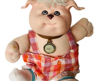 Koosas Cabbage Patch Kids Vtg 1983 Xavier Roberts plush Daisy dog collar cat pig
