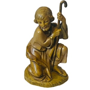 Estatueta Romana Fontanini Itália Depor Presente de Natividade Simonelli Joseph Staff Vtg