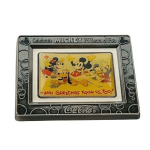 Walt Disney Coca Cola Cola Pin Kerstkaart Ezel 1989 Mickey Mouse 75 jaar 4