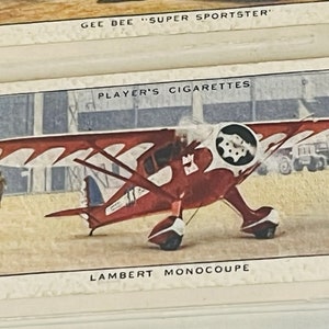 Avion Tabac Carte à collectionner John Player Fils Avion Lambert Monocoupe civil