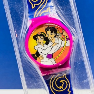 WALT DISNEY WRISTWATCH vintage retro watch factory sealed vtg new old stock disneyland world Aladdin Jasmine Genie