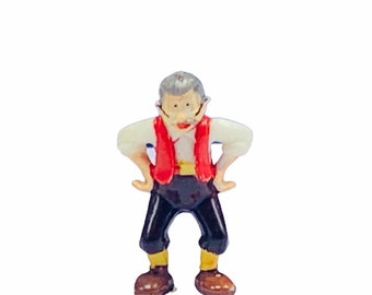LOUIS MARX DISNEYKINS 1960s vintage walt disney tinykins miniature plastic figure toy collectible Pinocchio Geppetto